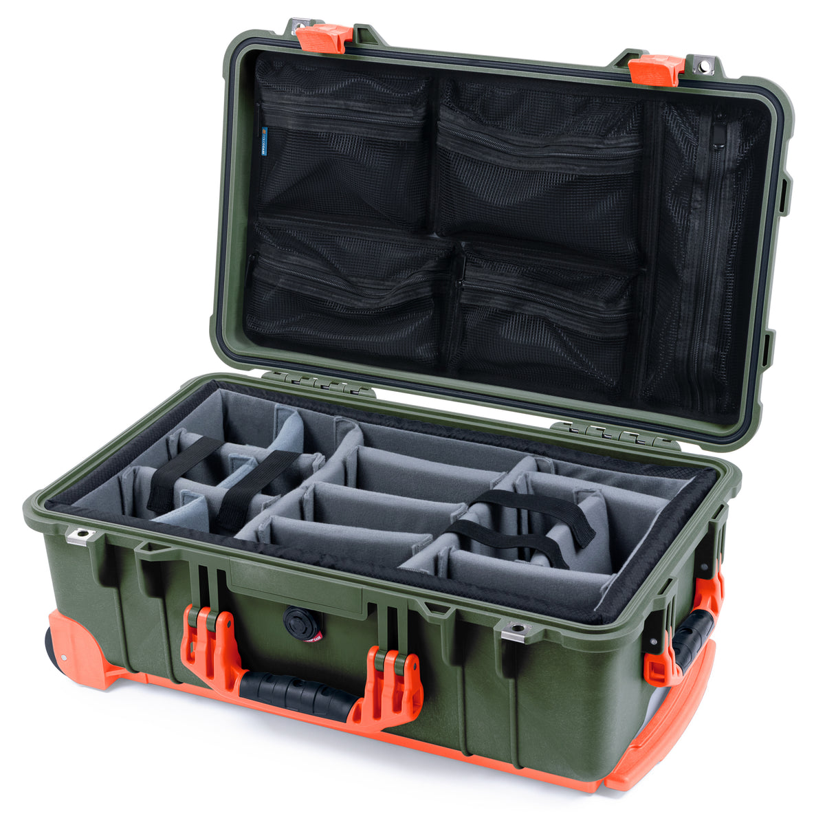 Pelican 1510 Case - OD Green & Orange Trolley