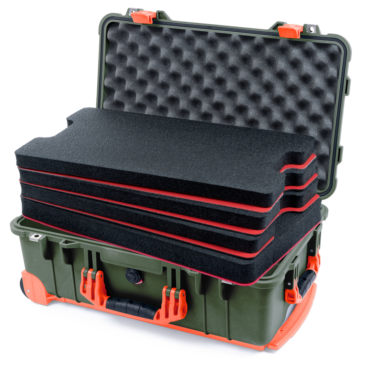 Pelican 1510 Case - OD Green & Orange Trolley