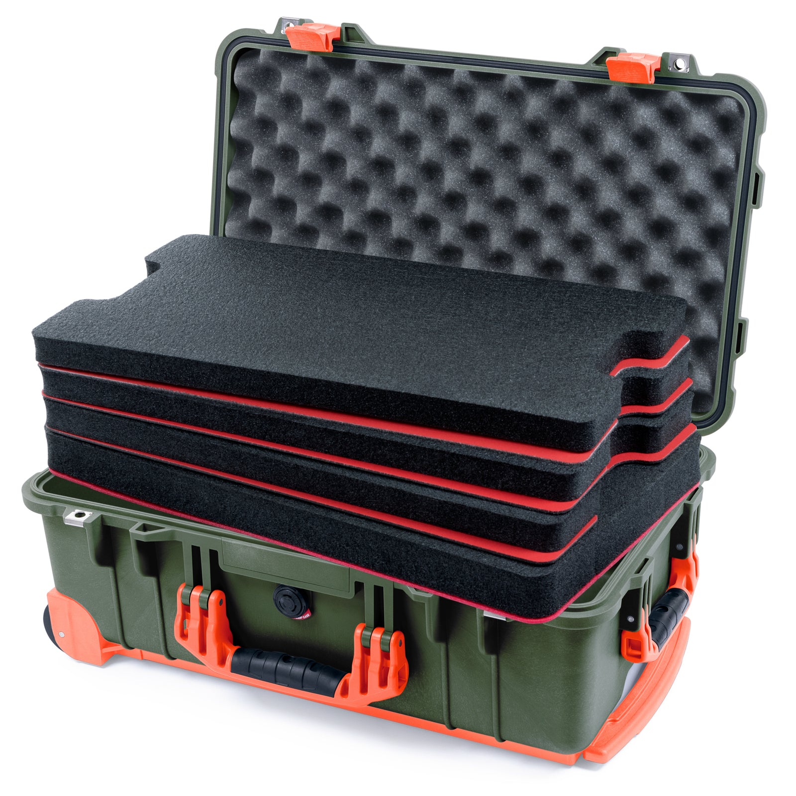 Pelican 1510 Case - OD Green & Orange Trolley