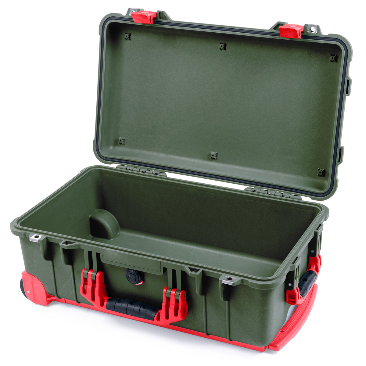 Pelican 1510 Case - OD Green & Red Trolley
