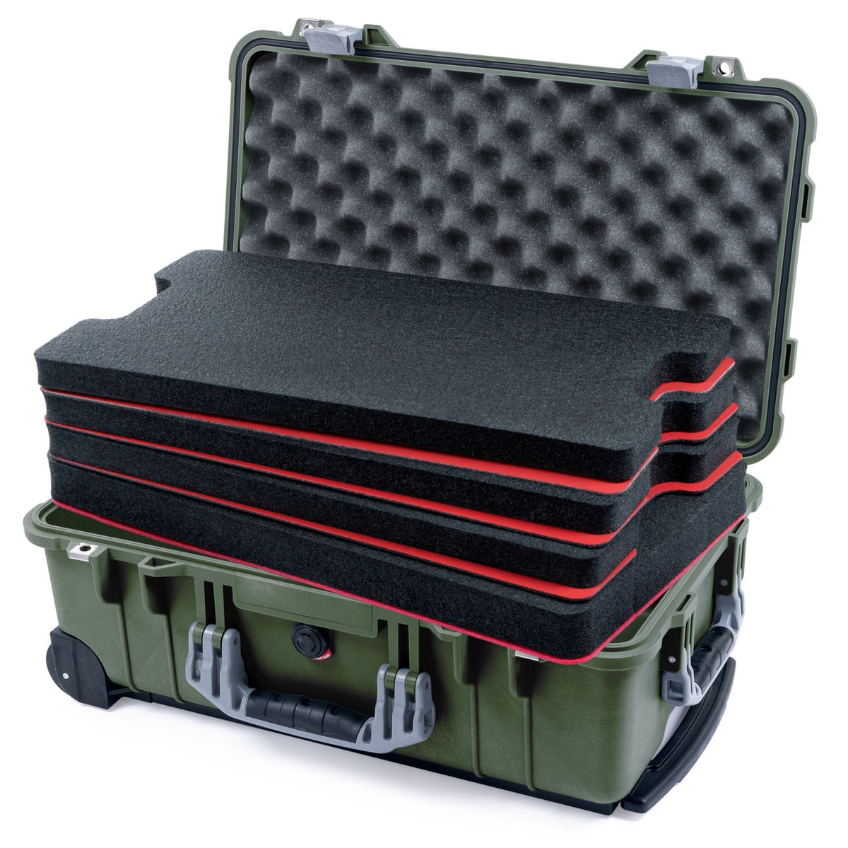 Pelican 1510 Case - OD Green &amp; Silver - DIY Tool Foam Kit / Convolute Lid Foam