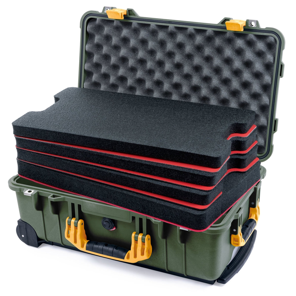 Pelican 1510 Case - OD Green &amp; Yellow - DIY Tool Foam Kit / Convolute Lid Foam