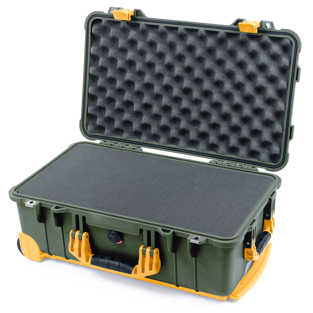Pelican 1510 Case - OD Green & Yellow Trolley