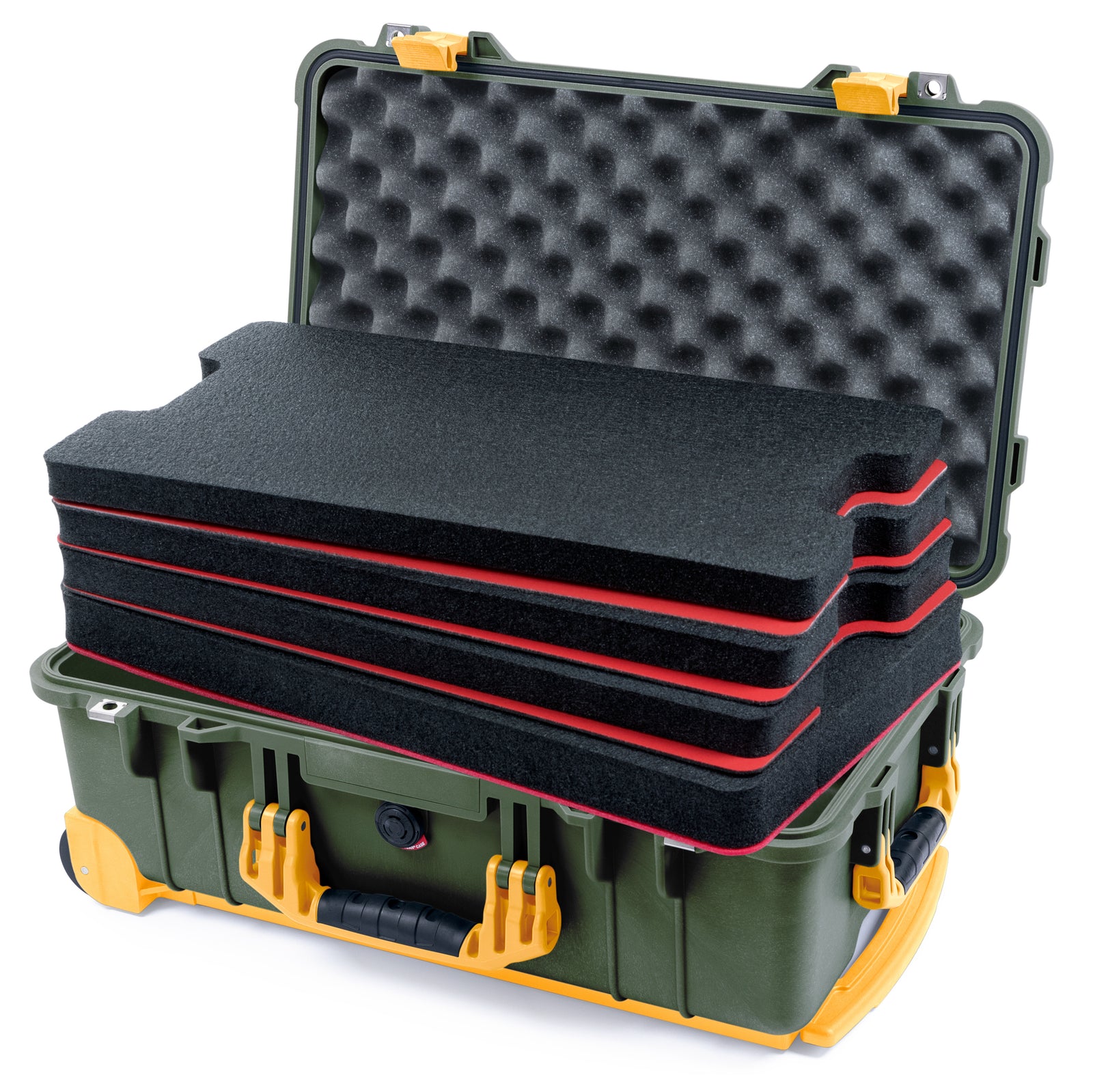 Pelican 1510 Case - OD Green & Yellow Trolley