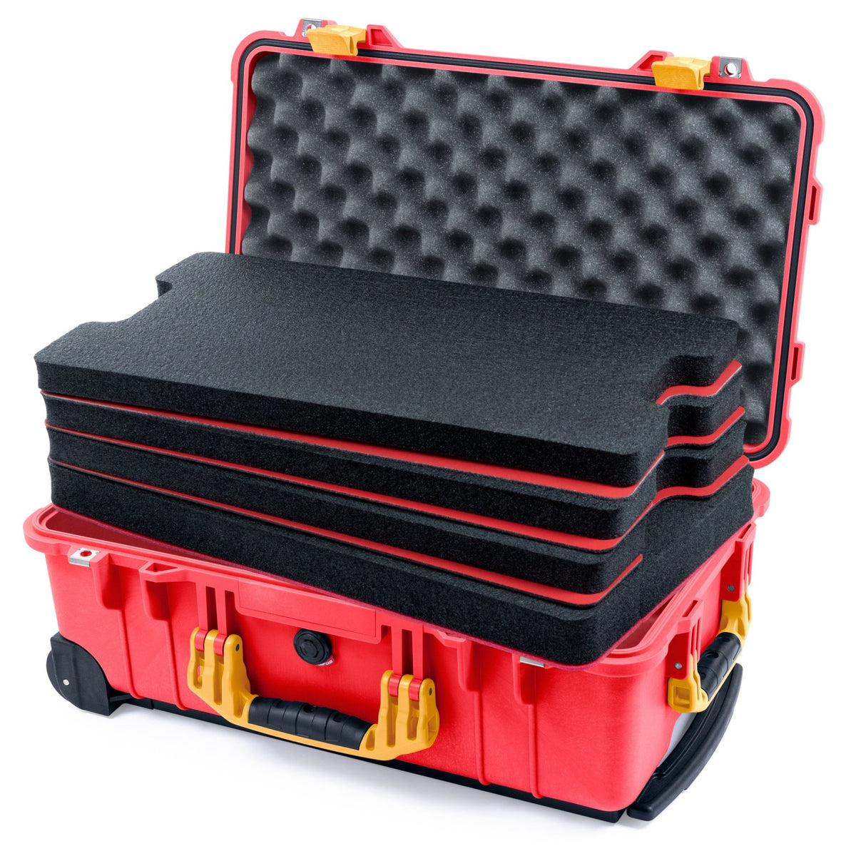 Pelican 1510 Case - Red &amp; Yellow - DIY Tool Foam Kit / Convolute Lid Foam