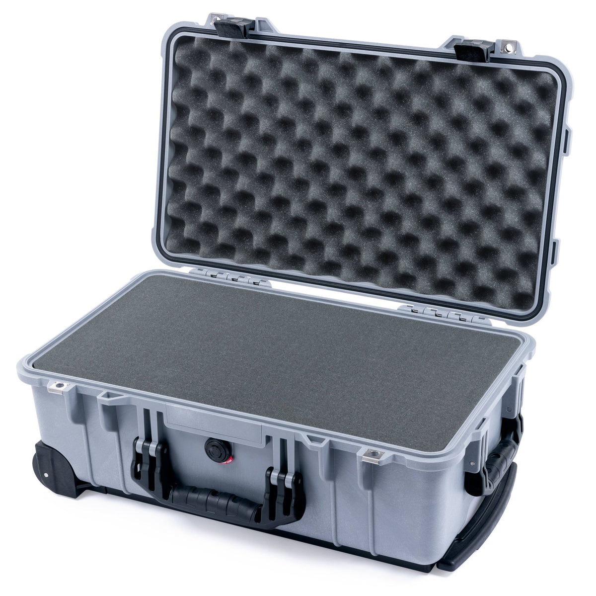 Pelican 1510 Case - Silver &amp; Black - Pick &amp; Pluck Foam / Convolute Lid Foam