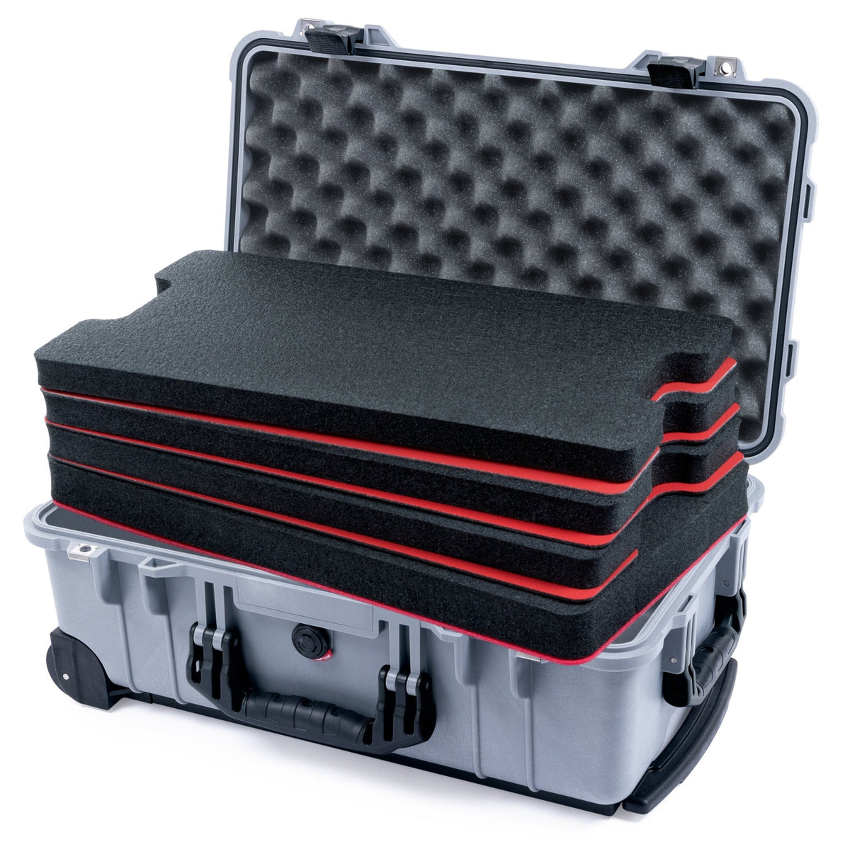 Pelican 1510 Case - Silver &amp; Black - DIY Tool Foam Kit / Convolute Lid Foam