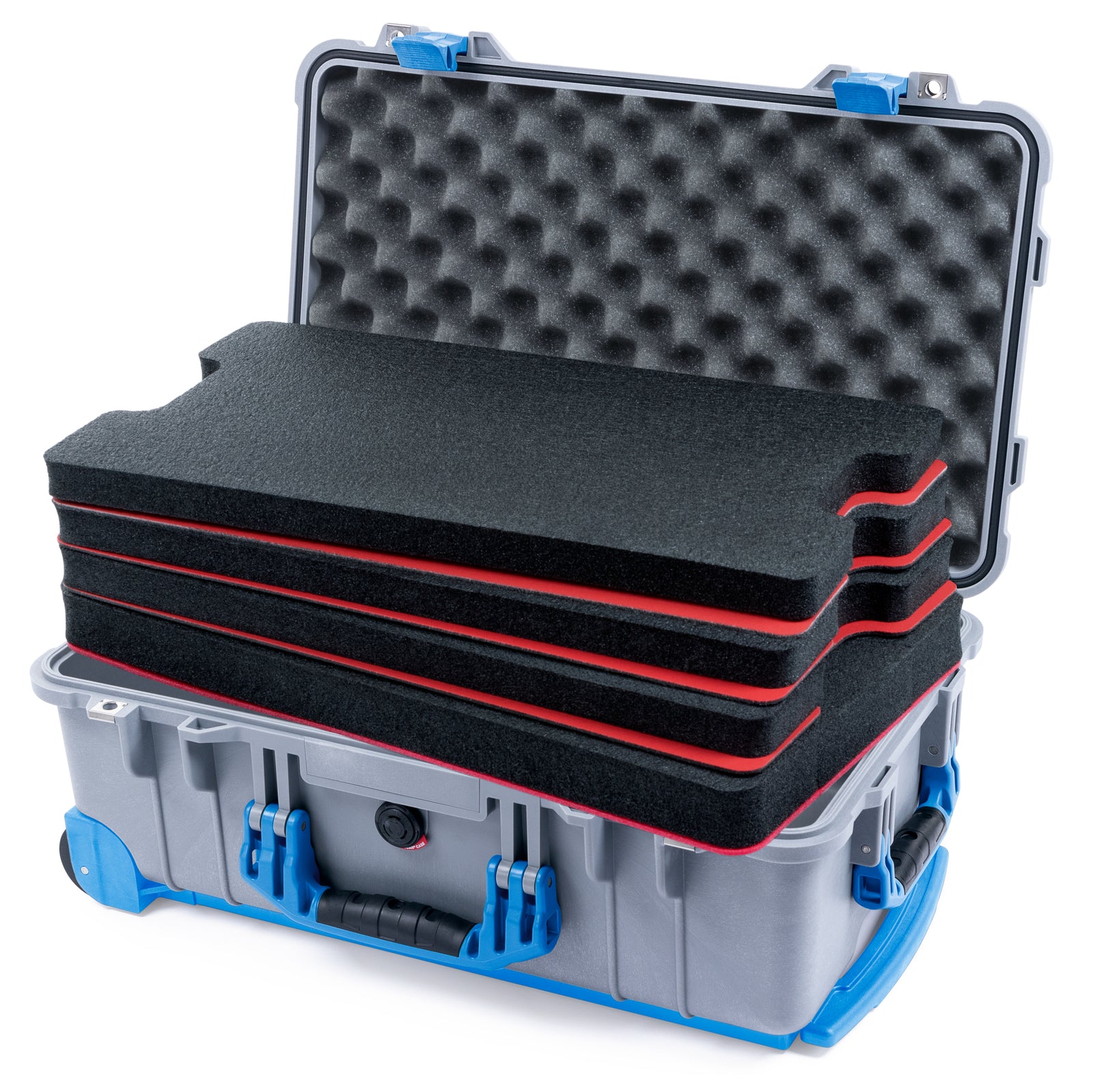 Pelican 1510 Case - Silver & Blue Trolley