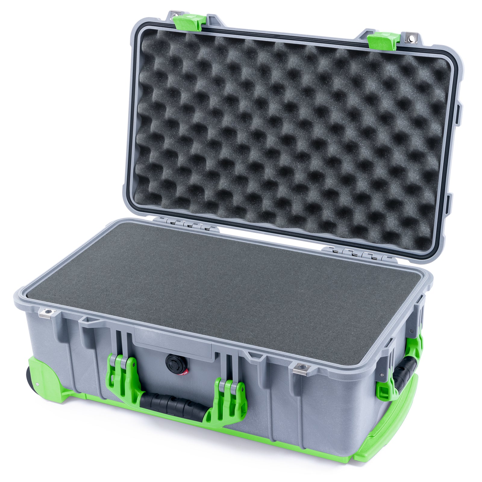 Pelican 1510 Case - Silver & Lime Green Trolley