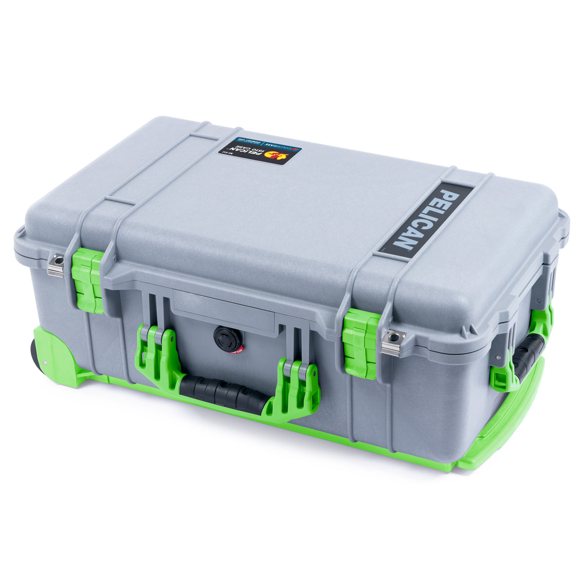Pelican 1510 Case - Silver &amp; Lime Green Trolley