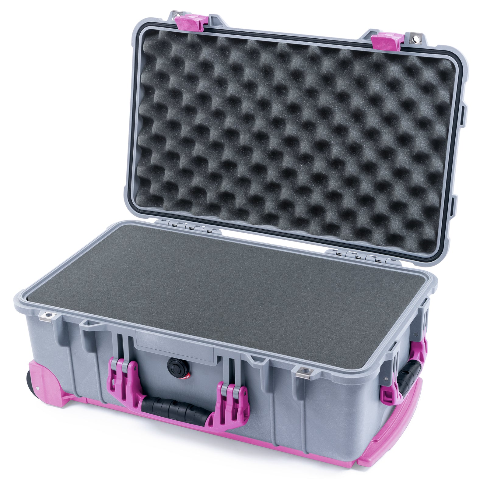 Pelican 1510 Case - Silver & Magenta Trolley