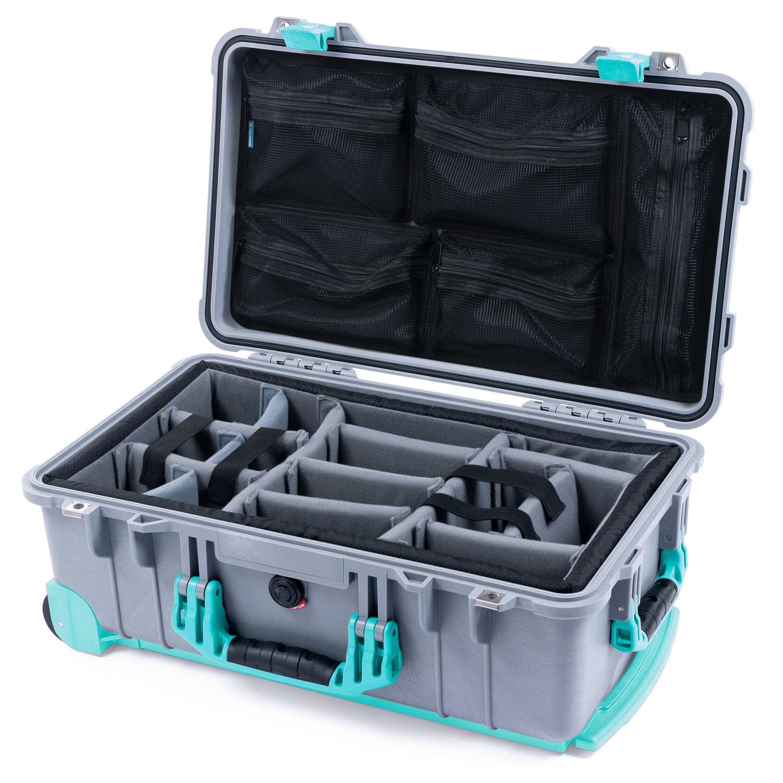 Pelican 1510 Case - Silver & Teal Trolley