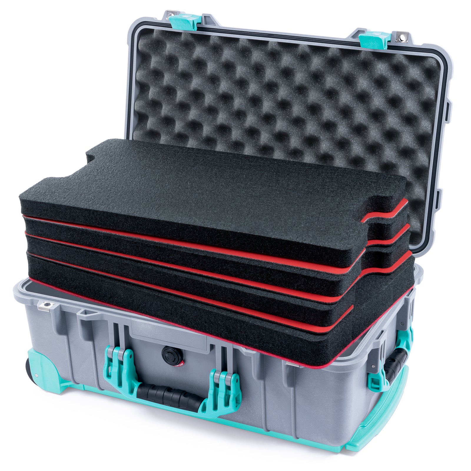 Pelican 1510 Case - Silver & Teal Trolley