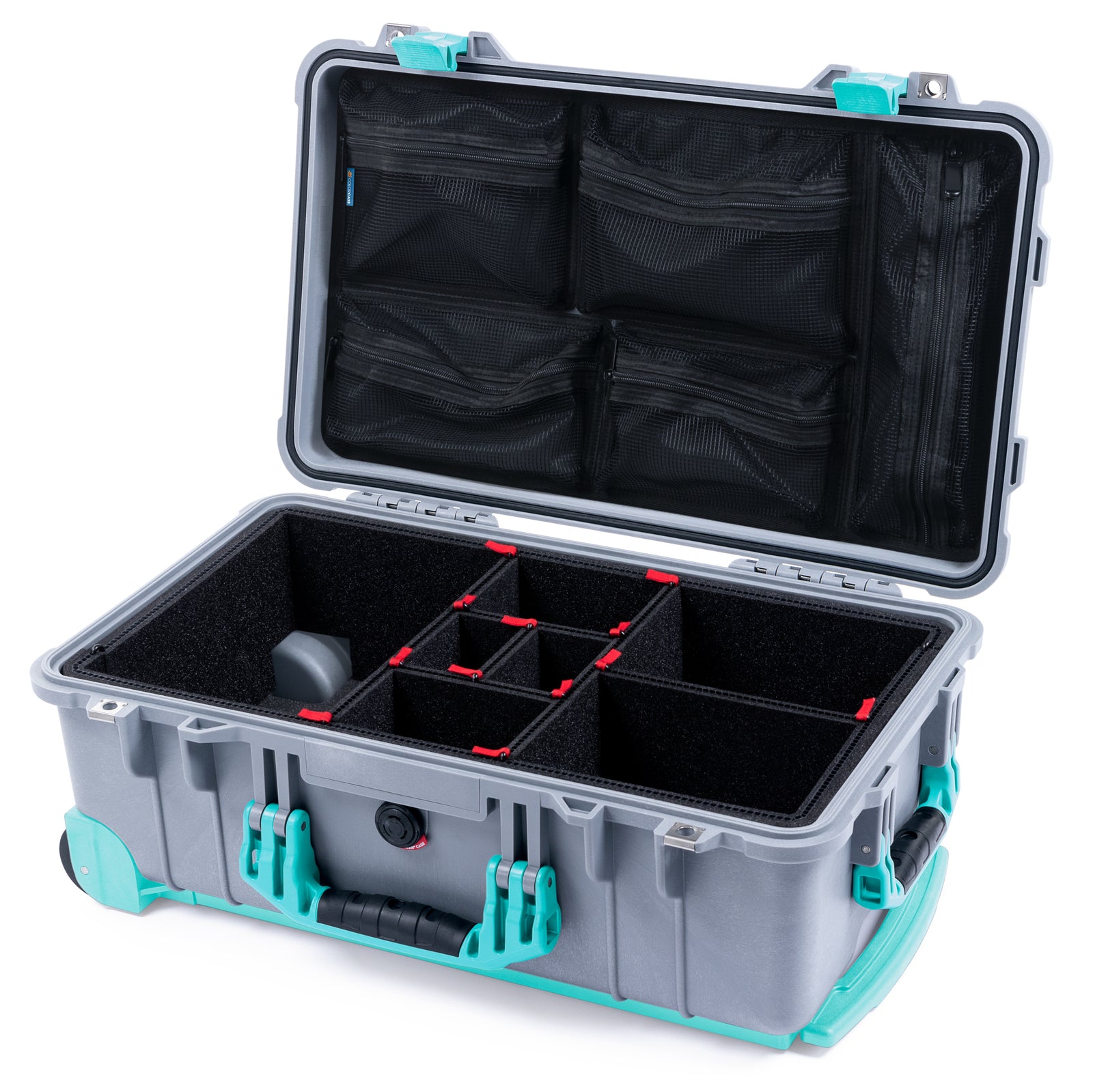 Pelican 1510 Case - Silver & Teal Trolley
