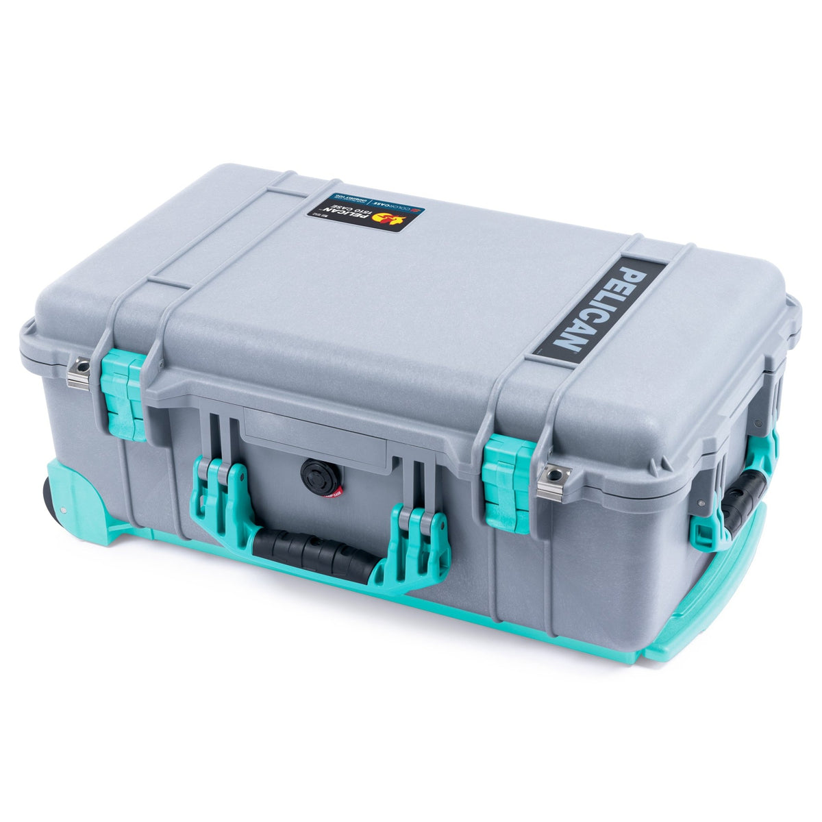 Pelican 1510 Case - Silver &amp; Teal Trolley - Empty (Case Only)