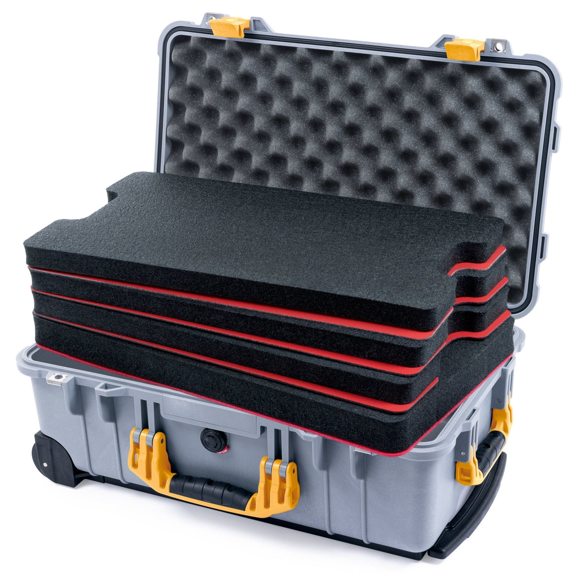 Pelican 1510 Case - Silver &amp; Yellow - DIY Tool Foam Kit / Convolute Lid Foam