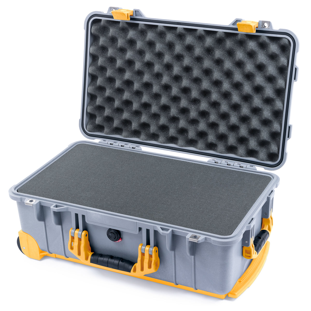 Pelican 1510 Case - Silver & Yellow Trolley