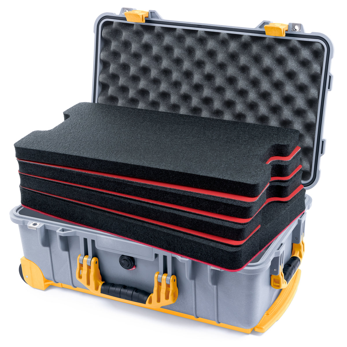 Pelican 1510 Case - Silver & Yellow Trolley