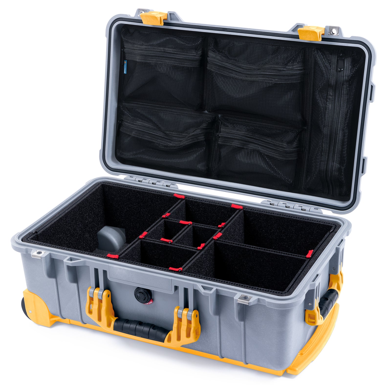 Pelican 1510 Case - Silver & Yellow Trolley