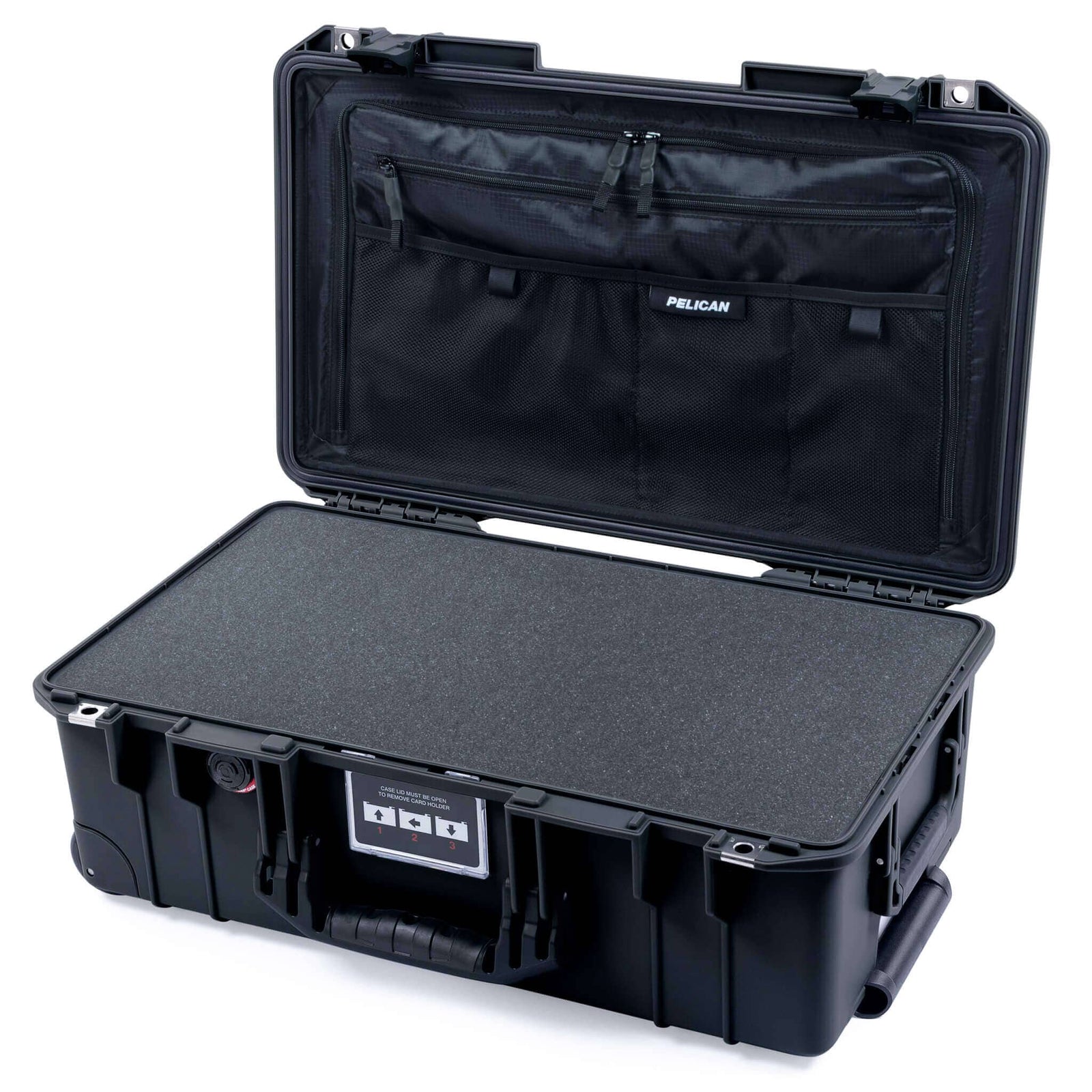 Pelican 1535 Air Carry-on Case - Black - Pick & Pluck Foam / TRVL Lid Organizer