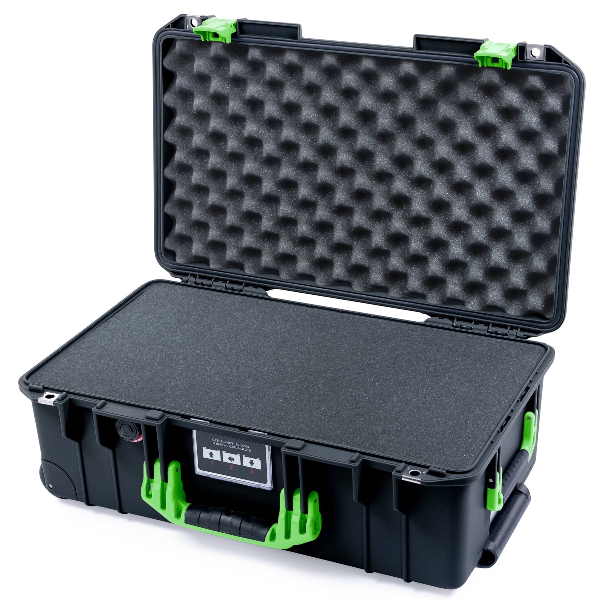 Black & Lime Green Pelican 1535 Air Case - Push-Button Latches