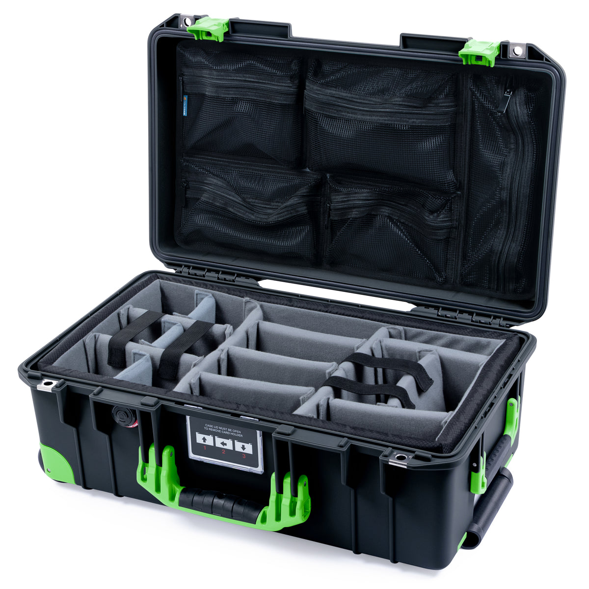 Pelican 1535 Air Carry-on Case - Black &amp; Lime Green Trolley