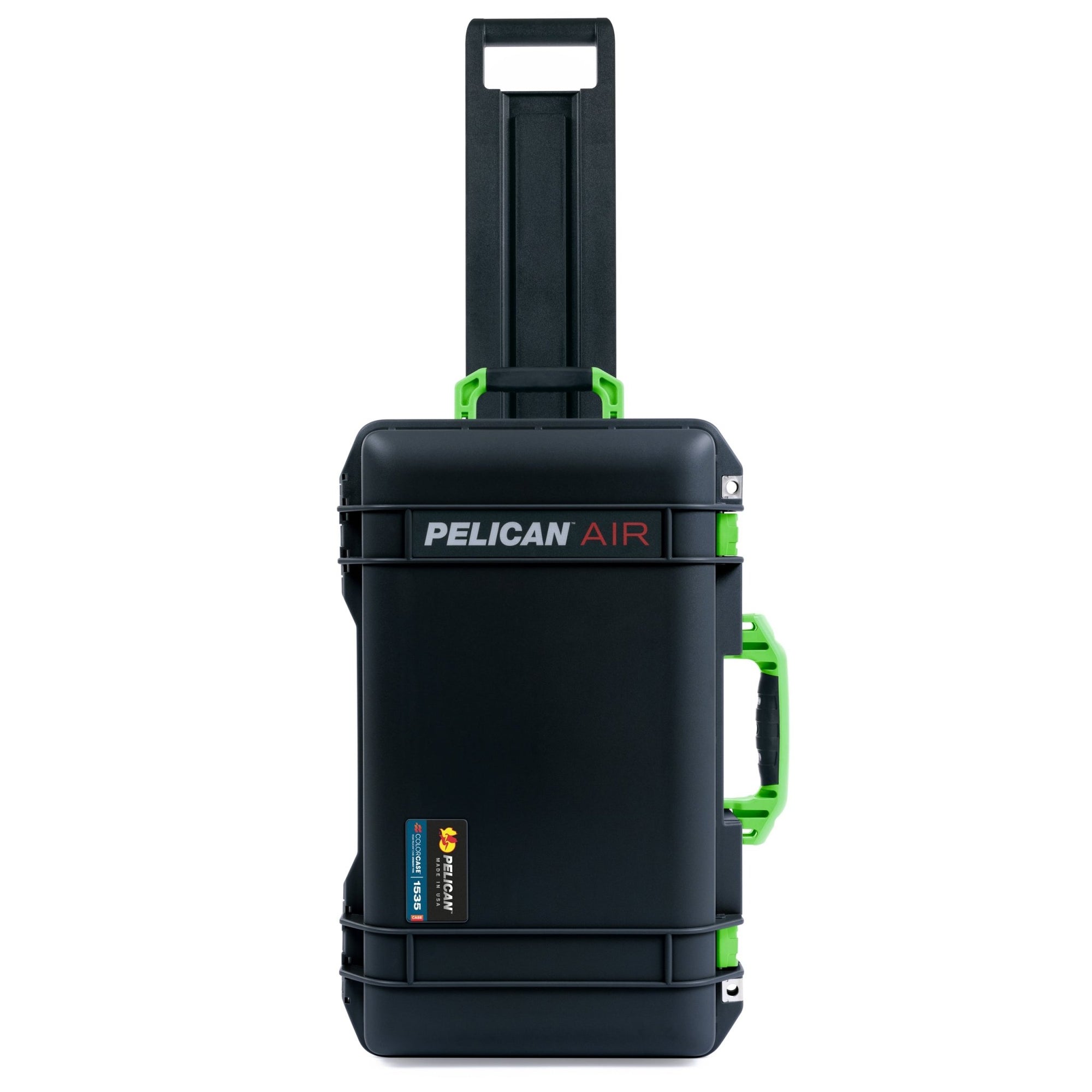 Black & Lime Green Pelican 1535 Air Case - Push-Button Latches