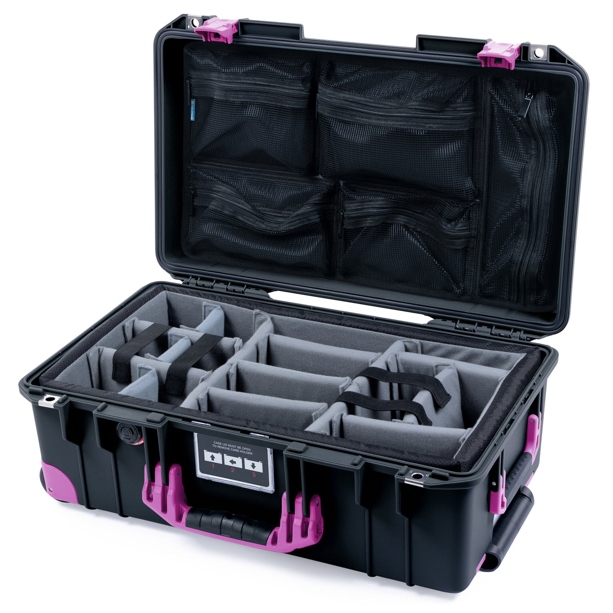 Pelican 1535 Air Carry-on Case - Black & Magenta Trolley