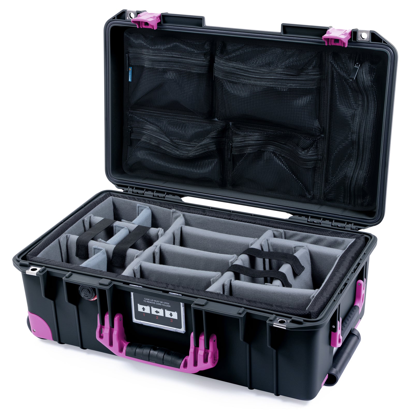 Pelican 1535 Air Carry-on Case - Black & Magenta Trolley