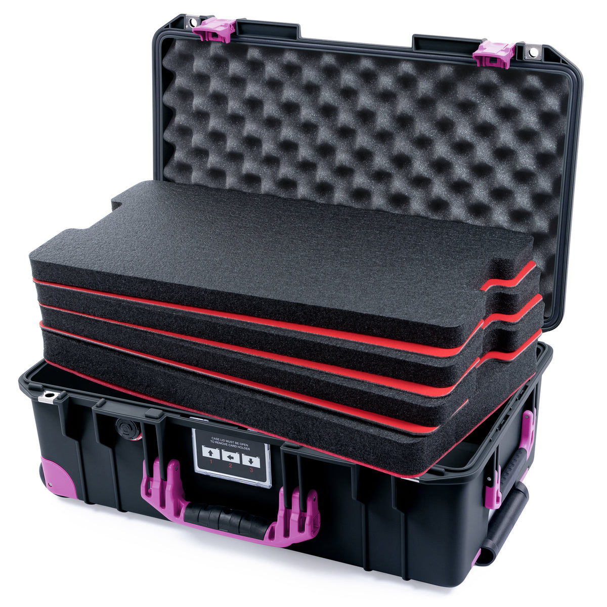 Pelican 1535 Air Carry-on Case - Black & Magenta Trolley