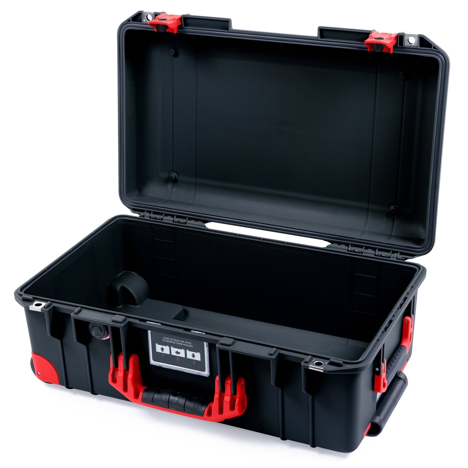 Pelican 1535 Air Carry - on Case - Black & Red TSA Latches + Trolley - Empty