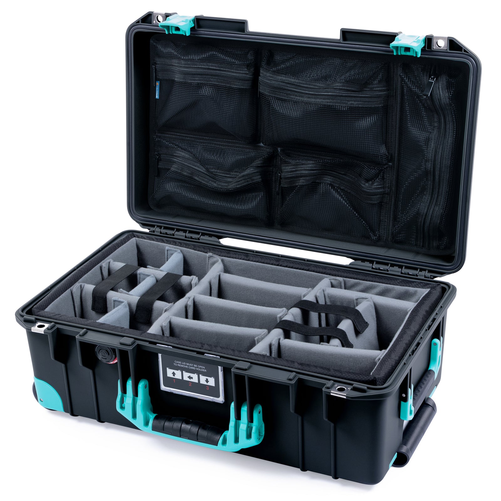 Pelican 1535 Air Carry-on Case - Black & Teal Trolley