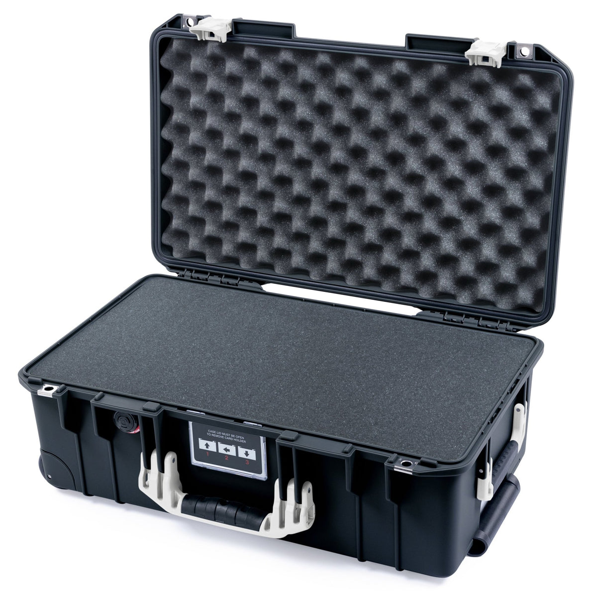 Pelican 1535 Air Carry - on Case - Black & White - Pick & Pluck Foam / Convoluted Lid Foam