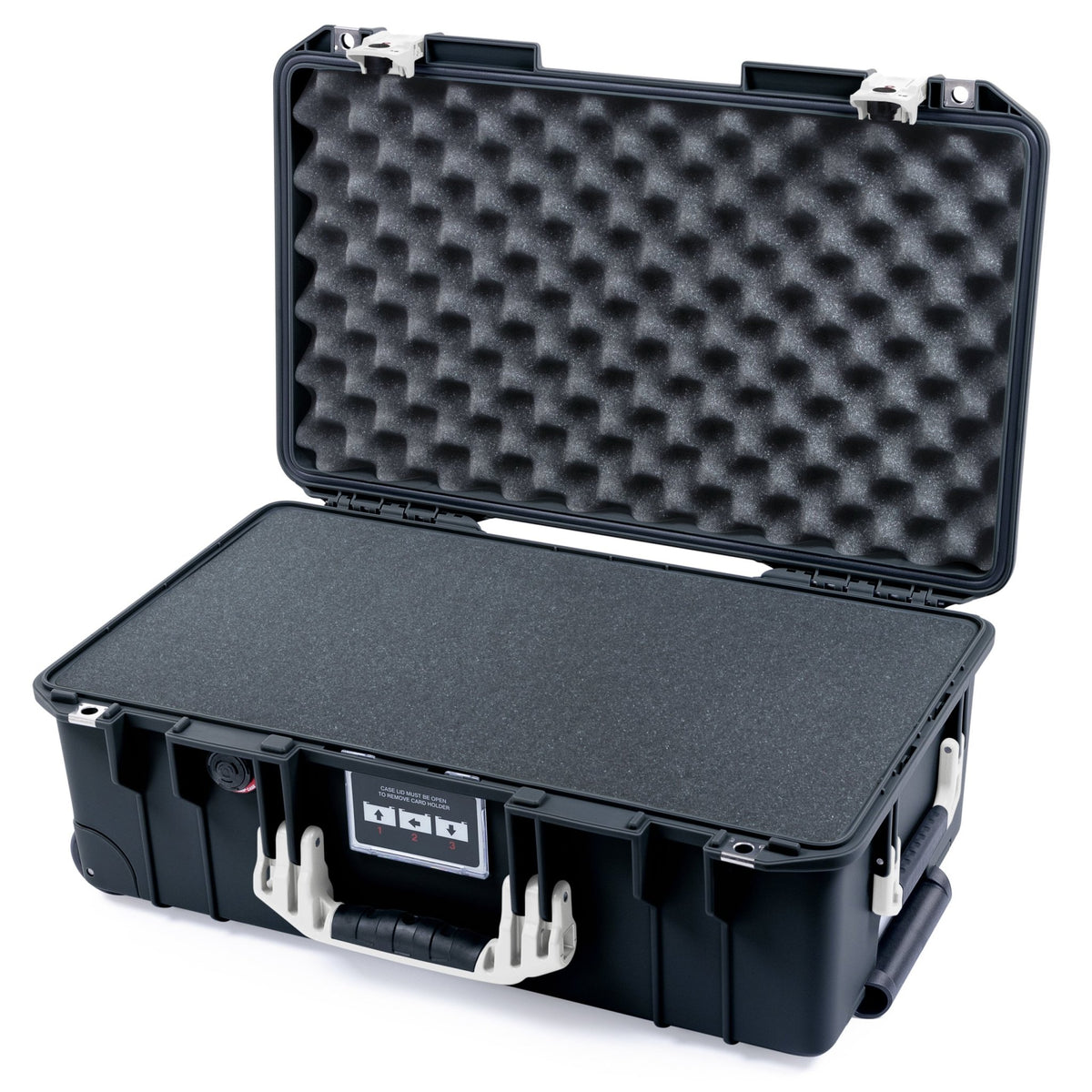 Pelican 1535 Air Carry - on Case - Black & White TSA Latches - Pick & Pluck Foam / Convoluted Lid Foam