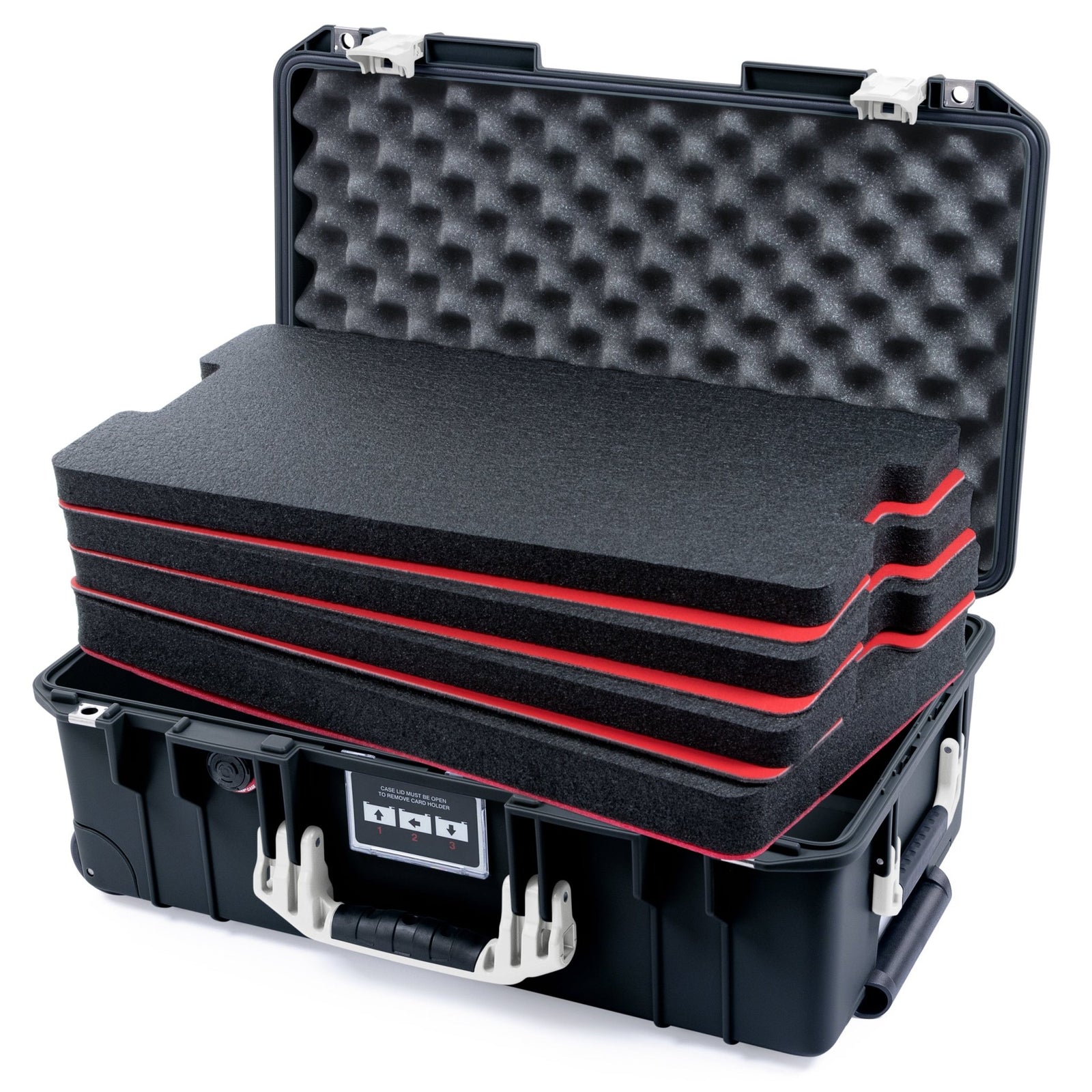 Pelican 1535 Air Carry - on Case - Black & White - DIY Tool Foam Kit / Convoluted Lid Foam