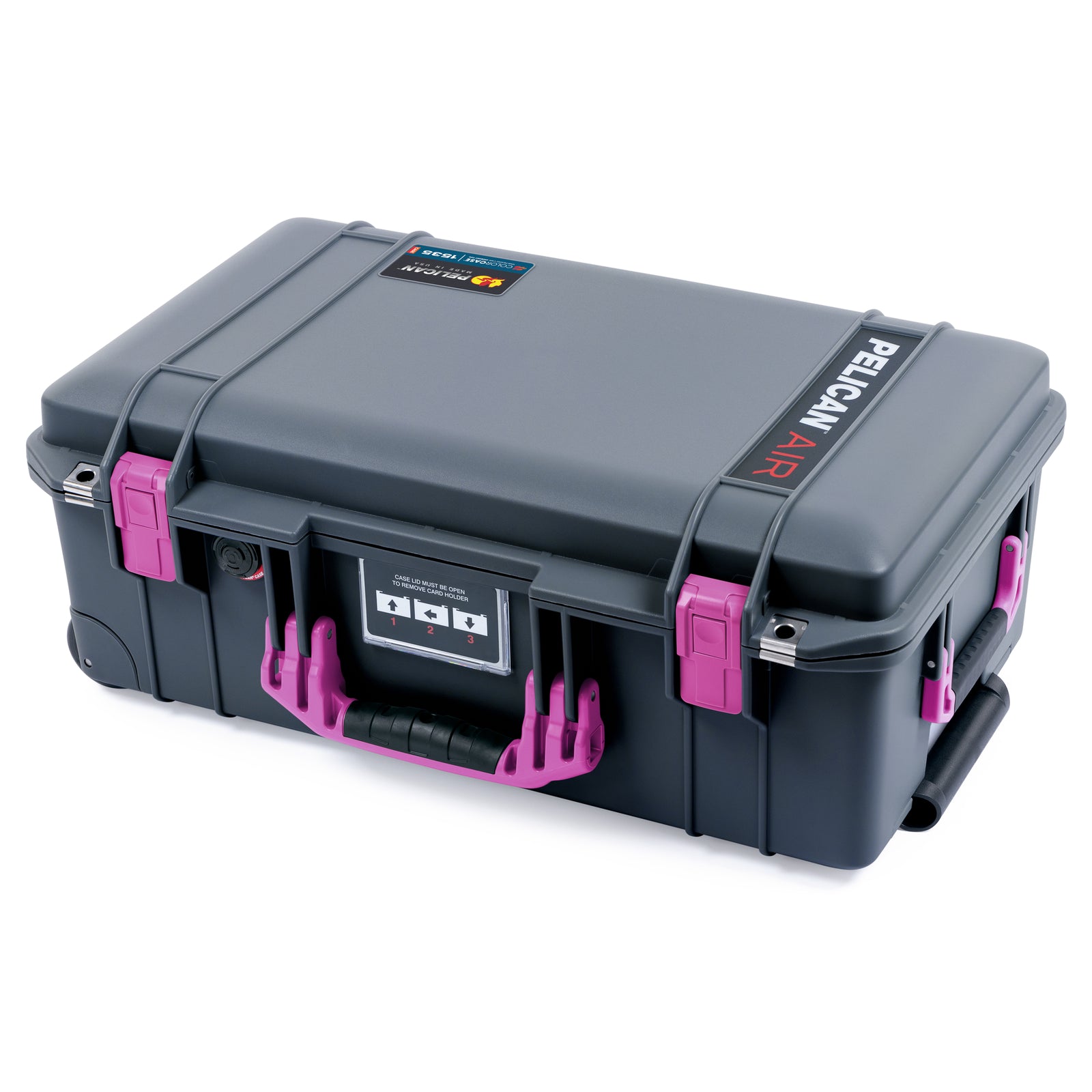 Pelican 1535 Air Carry-on Case - Charcoal & Magenta