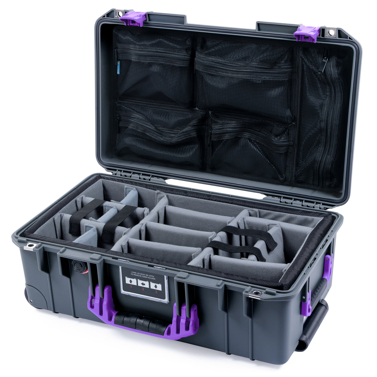 Pelican 1535 Air Carry-on Case - Charcoal &amp; Purple