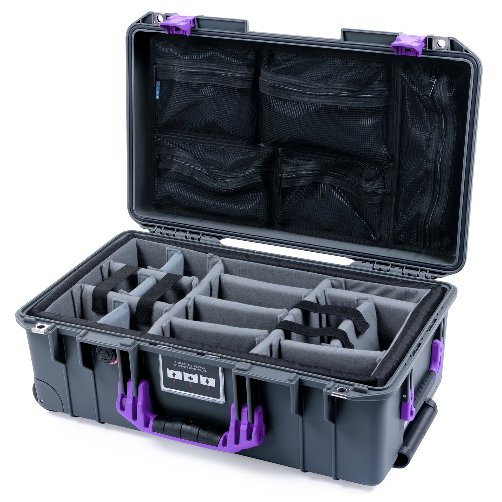 Pelican 1535 Air Carry-on Case - Charcoal & Purple