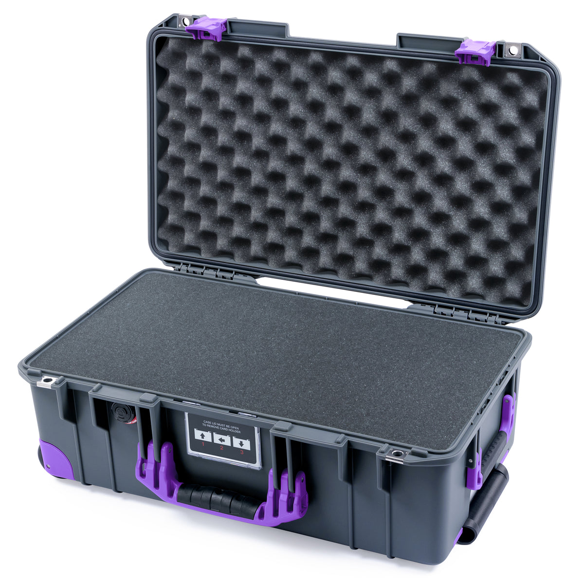 Pelican 1535 Air Carry-on Case - Charcoal &amp; Purple Trolley