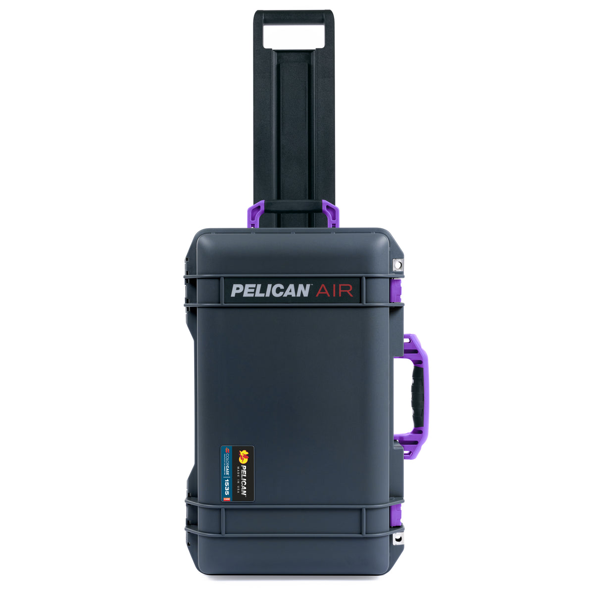 Pelican 1535 Air Carry-on Case - Charcoal &amp; Purple Trolley