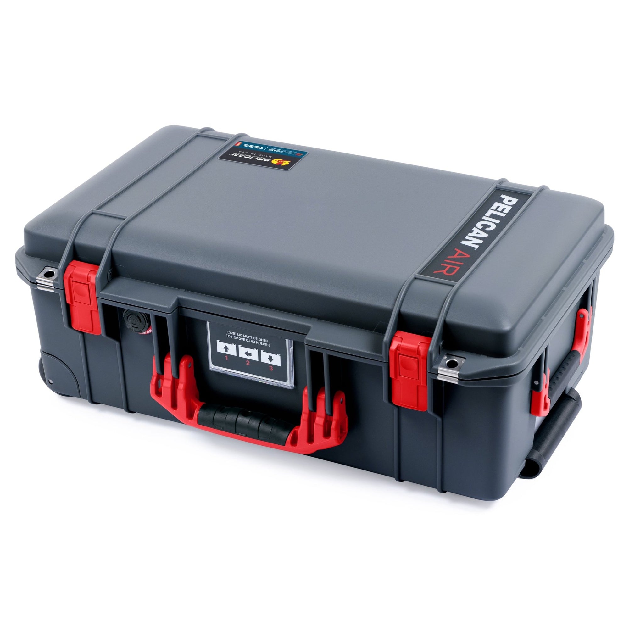Pelican 1535 Air Carry-on Case - Charcoal & Red - ColorCase