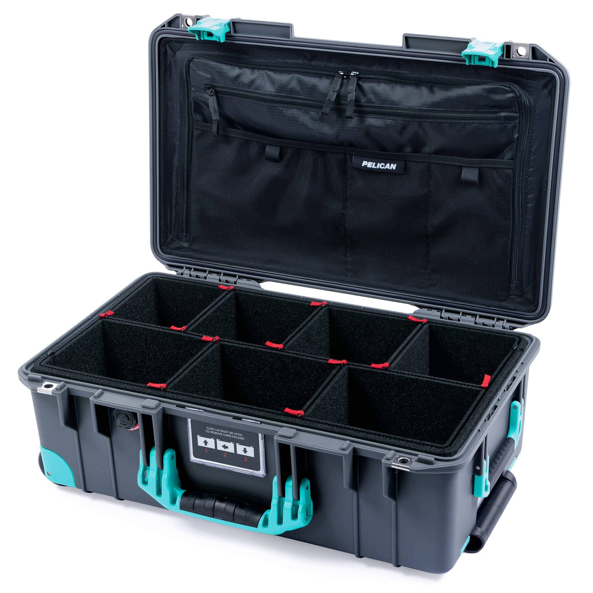 Pelican 1535 Air Carry-on Case - Charcoal &amp; Teal Trolley