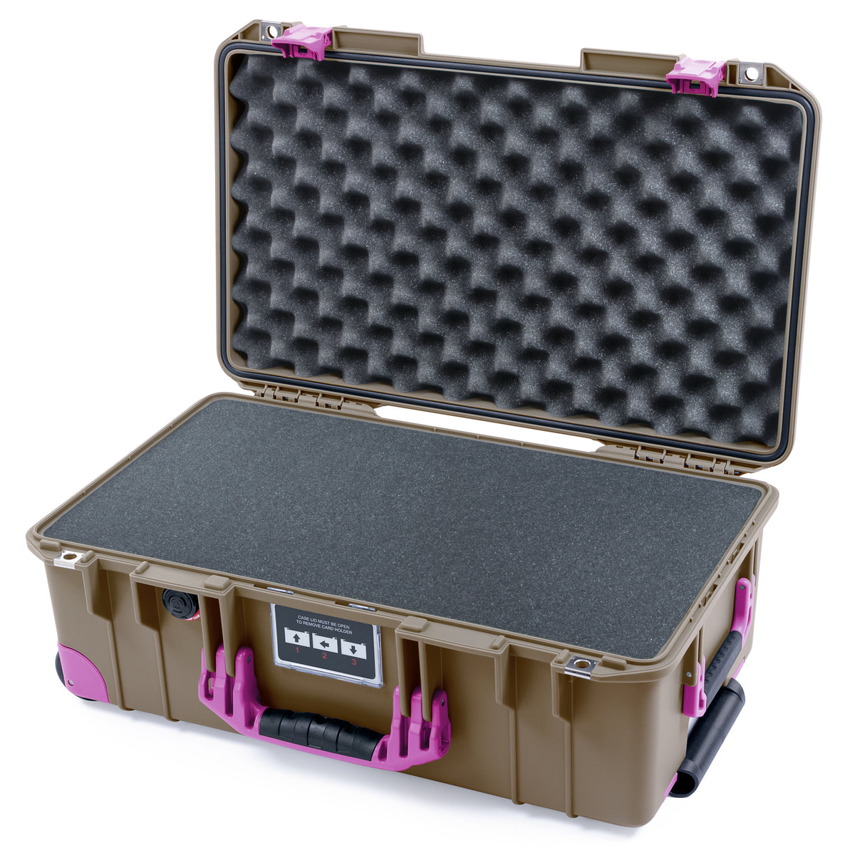 Pelican 1535 Air Carry-on Case - Dark Desert Dirt &amp; Magenta Trolley