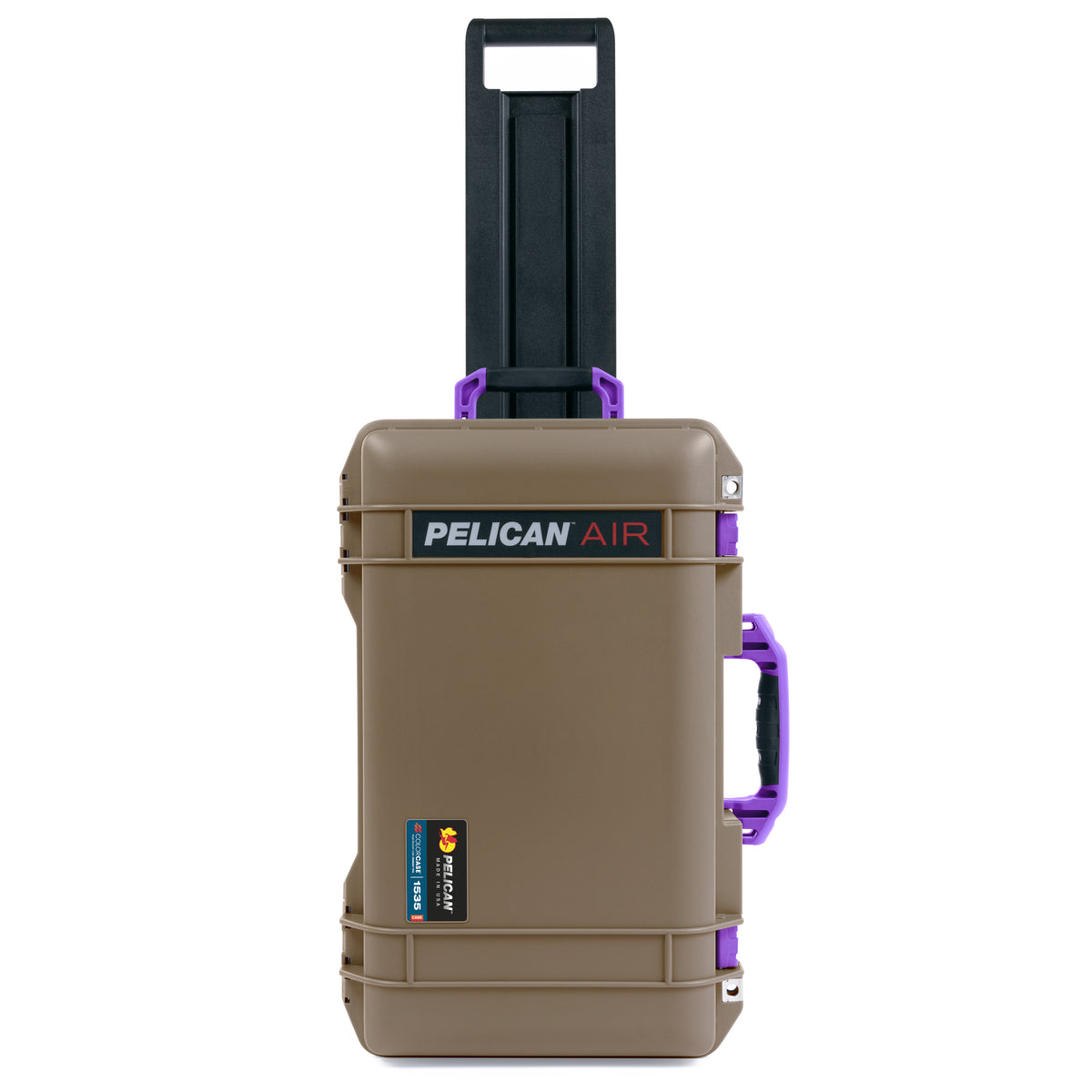 Pelican 1535 Air Carry-on Case - Dark Desert Dirt &amp; Purple Trolley