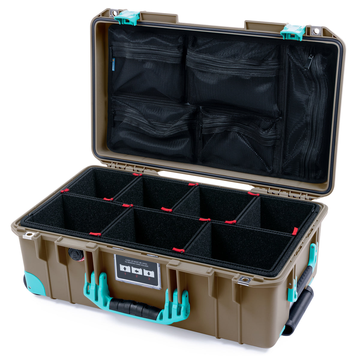 Pelican 1535 Air Carry-on Case - Dark Desert Dirt &amp; Teal Trolley