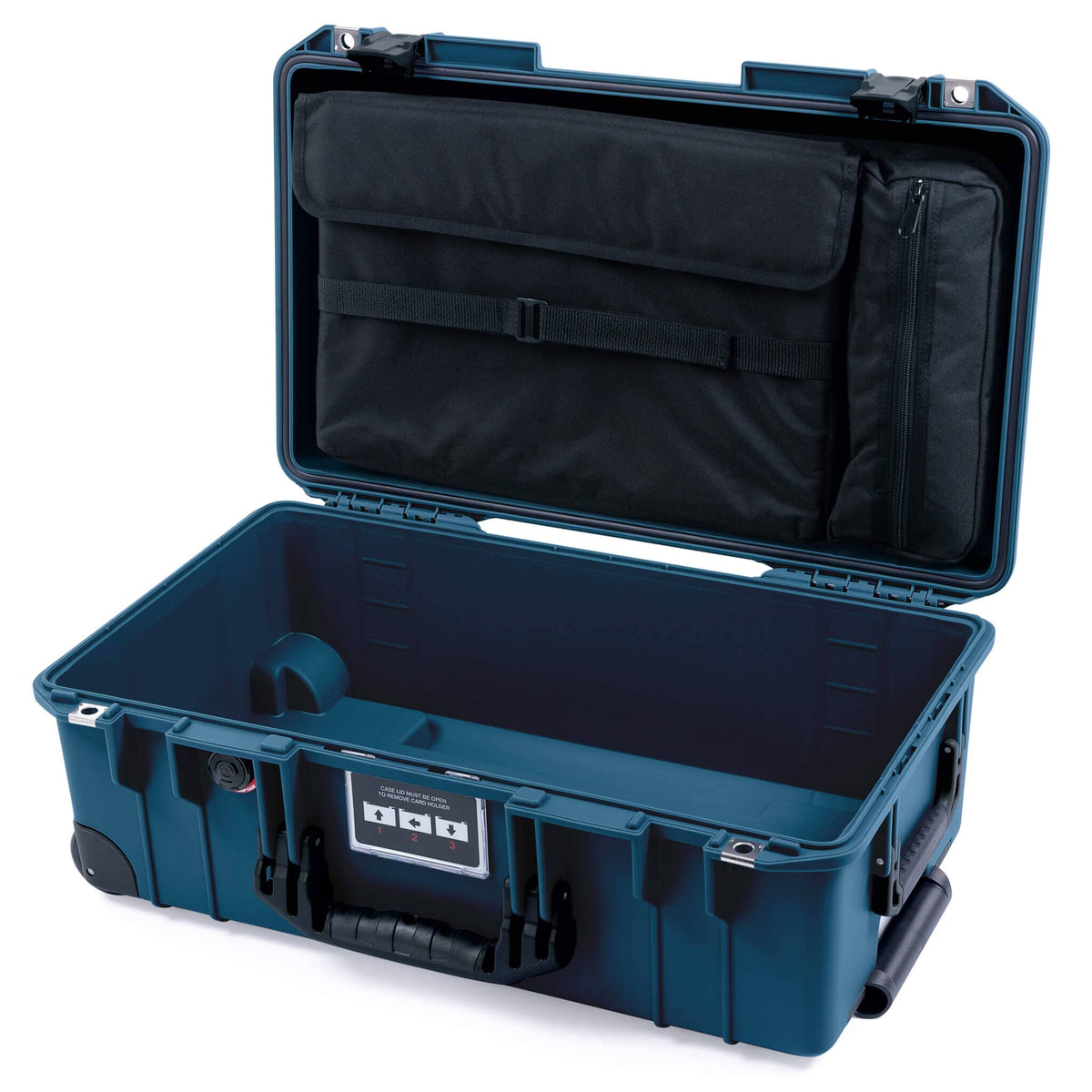 Pelican 1535 Air Carry-on Case - Deep Pacific &amp; Black Trolley - Computer Lid Pouch Only