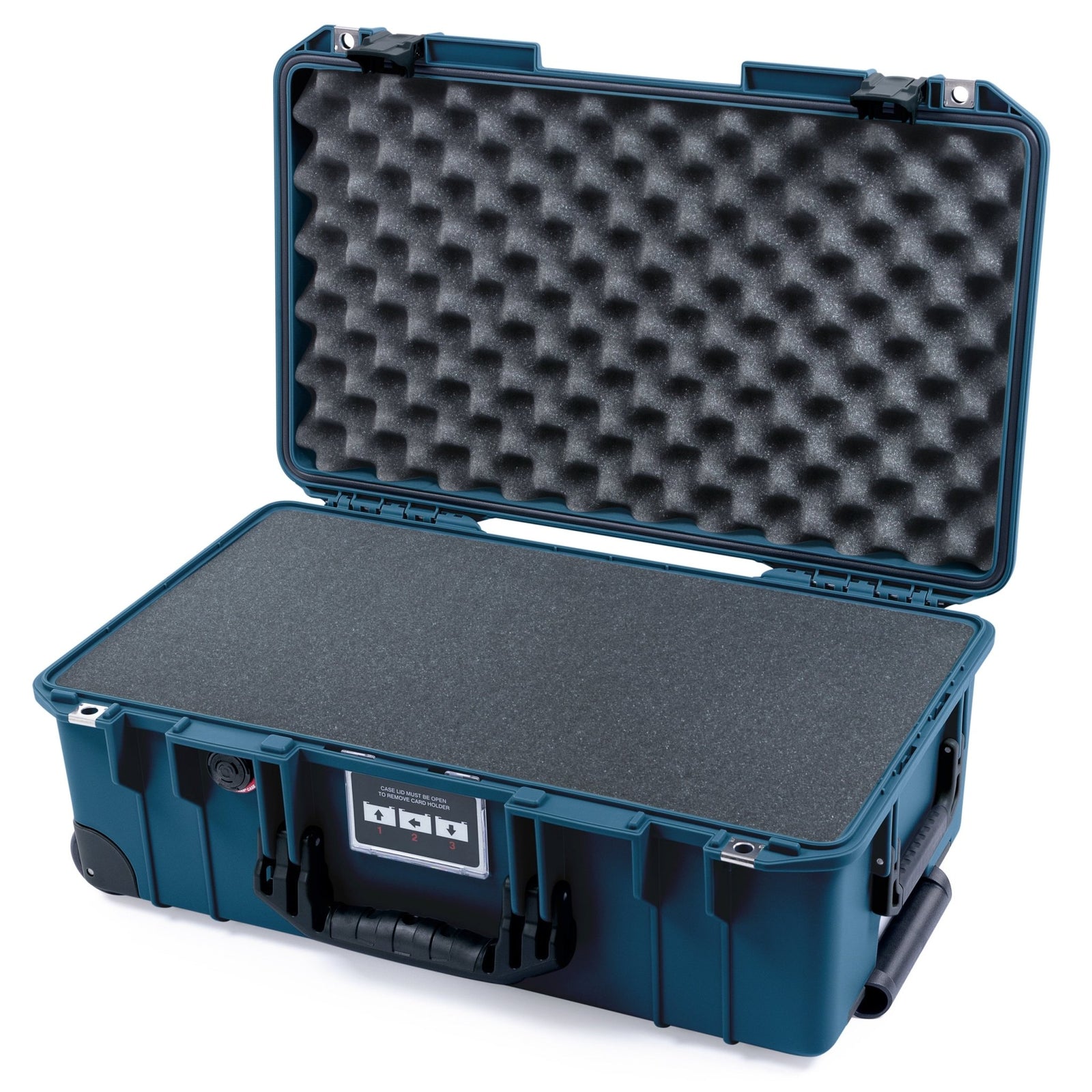 Pelican 1535 Air Carry-on Case - Deep Pacific & Black Trolley - Pick & Pluck Foam / Convoluted Lid Foam