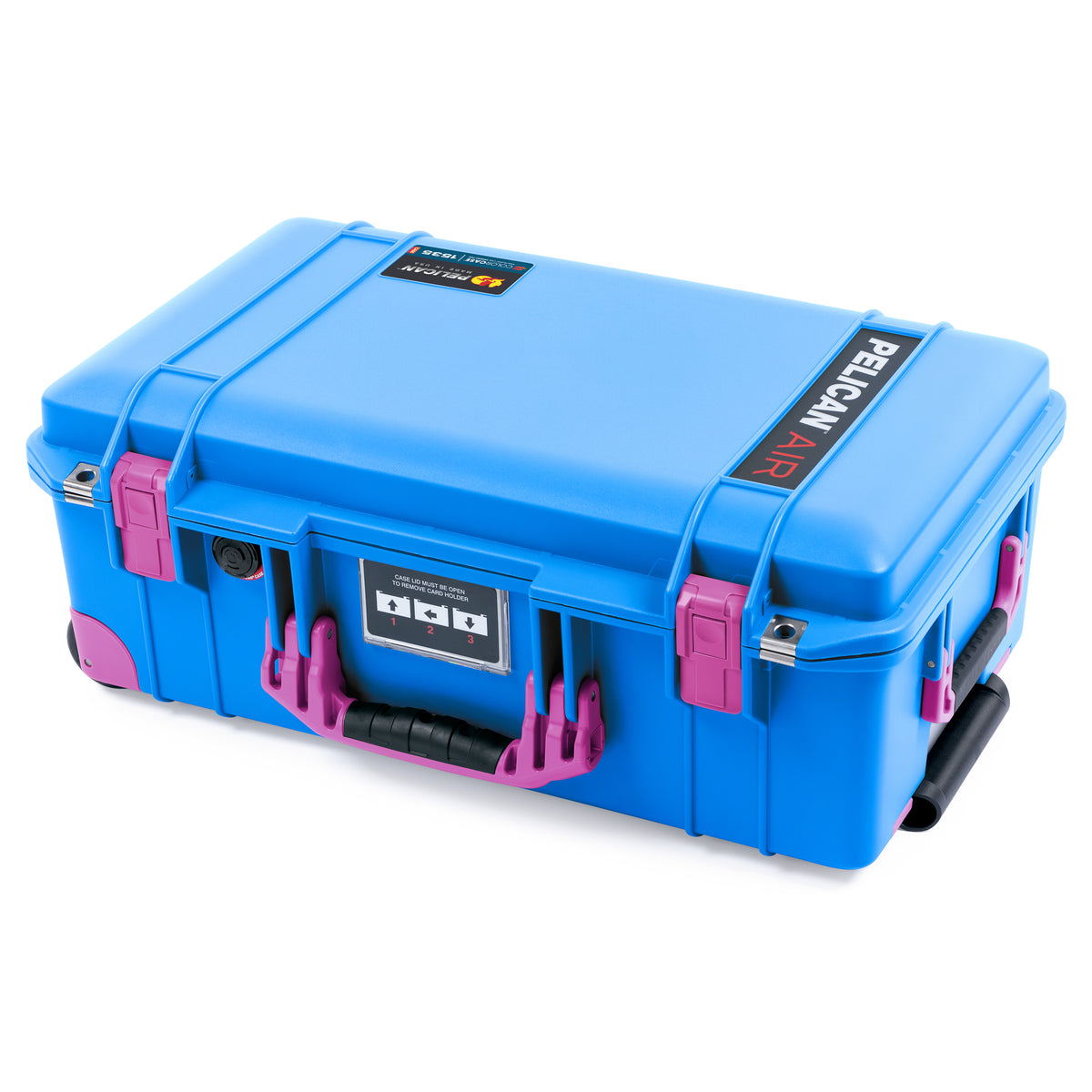 Pelican 1535 Air Carry-on Case - Electric Blue &amp; Magenta Trolley