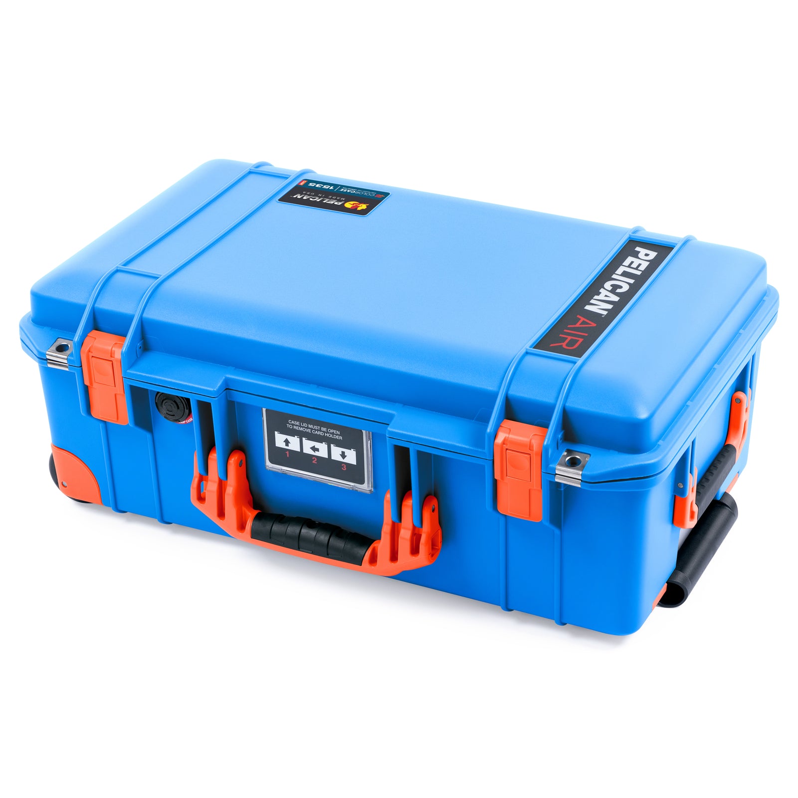 Pelican 1535 Air Carry-on Case - Electric Blue & Orange Trolley
