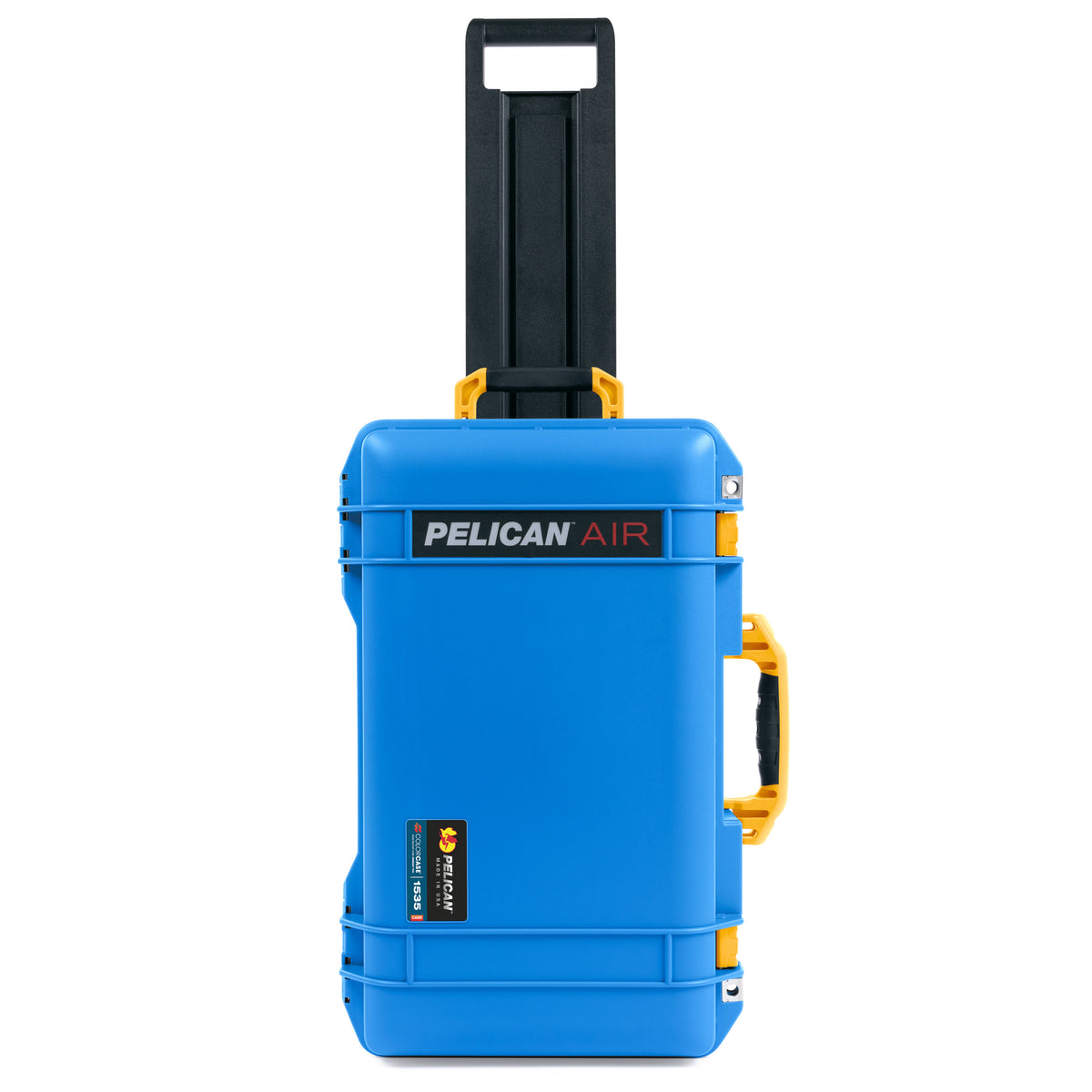 Pelican 1535 Air Carry-on Case - Electric Blue &amp; Yellow Trolley